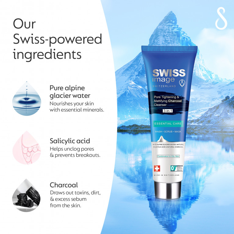 Сужающее поры и матирующее очищающее средство с углем 3-в-1